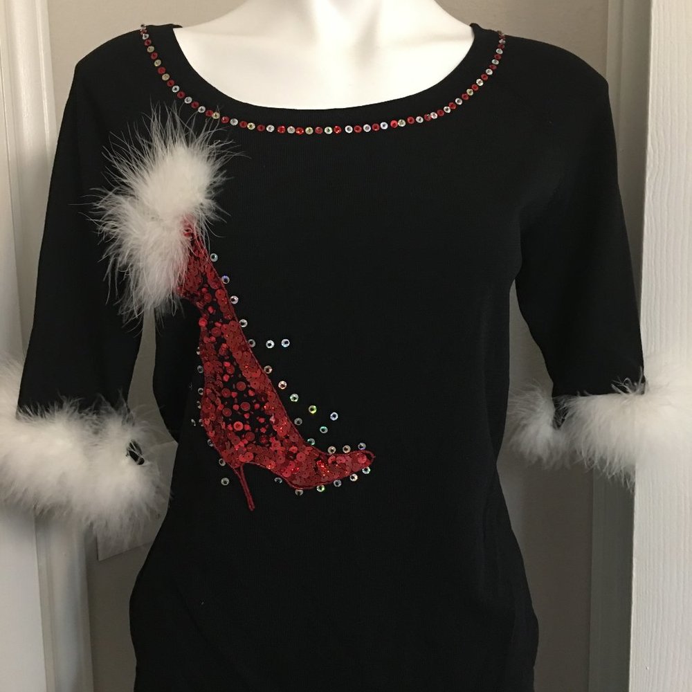 Berek Christmas Boa Sweater = Vintage   Size Medium Cache2